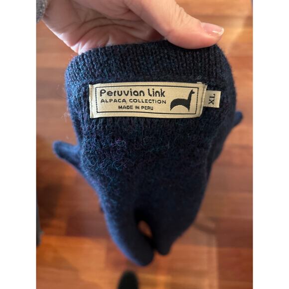 Peruvian Link Alpaca Heathered Blue Open Cardigan - Picture 5 of 12